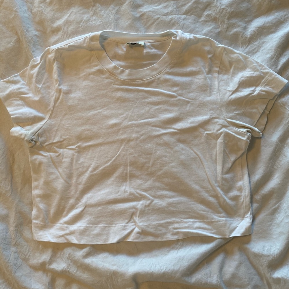 White cropped top